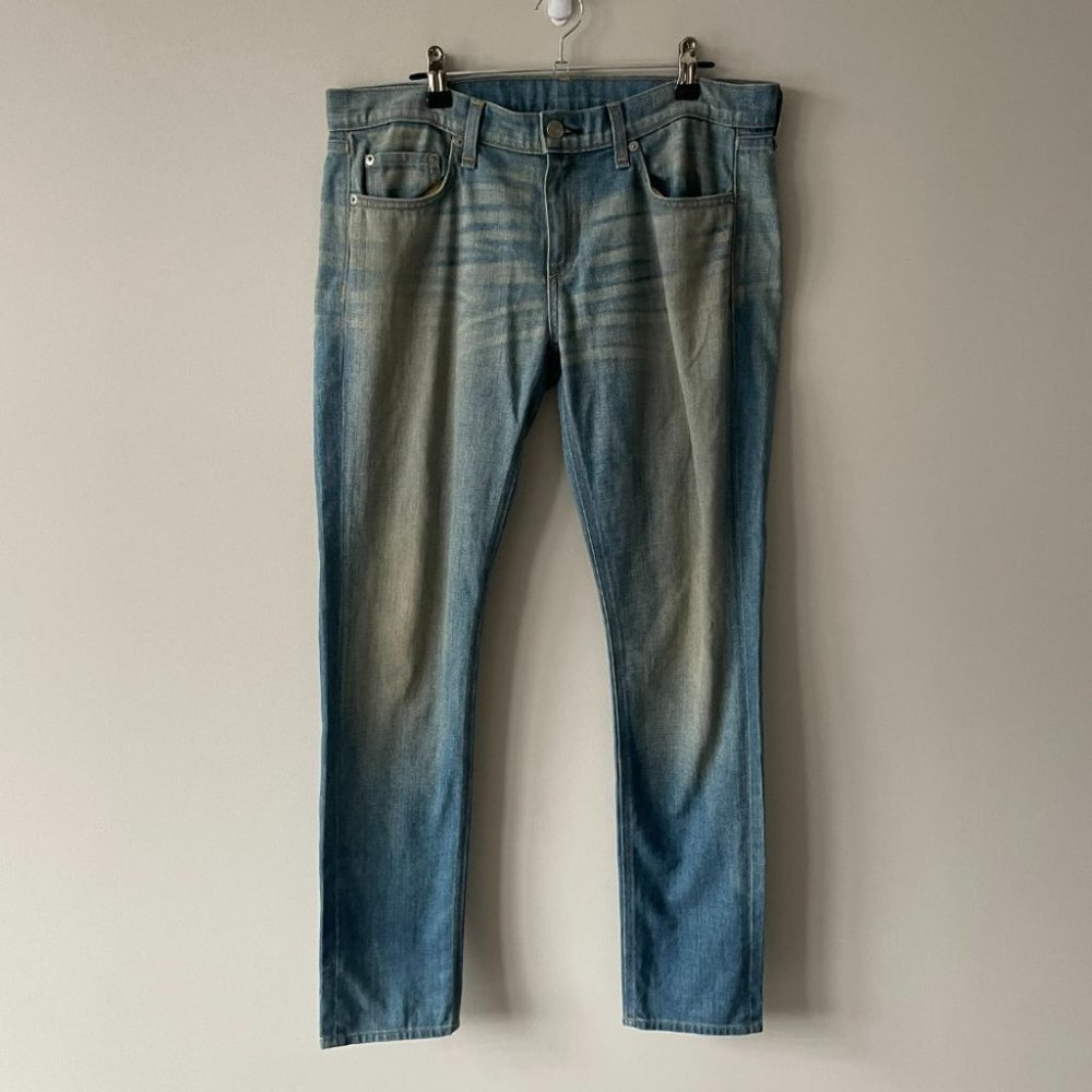rag & bone Blue Straight Leg Jeans - Picture 2 of 10